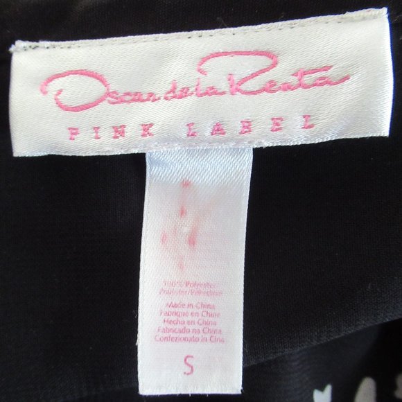 OSCAR DE LA RENTA PINK LABEL VINTAGE BELTED FLORAL ROBE Size Small Black Multi - Picture 8 of 8